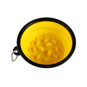 Portable Dog Slow Feeder Bowl Collapsible Silicone Stop Bloat for Pet for Travel,Outdoor,Home