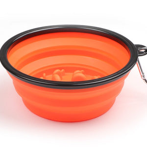 Portable Dog Slow Feeder Bowl Collapsible Silicone Stop Bloat for Pet for Travel,Outdoor,Home