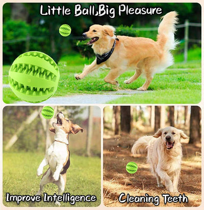 Dog Toy Ball-IQ Treat Balls-Fun Interactive Food Dispensing Dog Toys-Rubber  Tooth Cleaning Toys for Small Medium Large Dogs Teeth Cleaning and Chewing